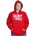 thumbnail image 1 of Glory to God Jesus Christ Faithful Zip Up Hoodie Men's Women's Brisco Brands S, 1 of 6