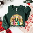 thumbnail image 1 of Glory to the New Born King Sweatshirt | Nativity Scene Crewneck | Pullover Tshirt All Size S-5XL, 1 of 5