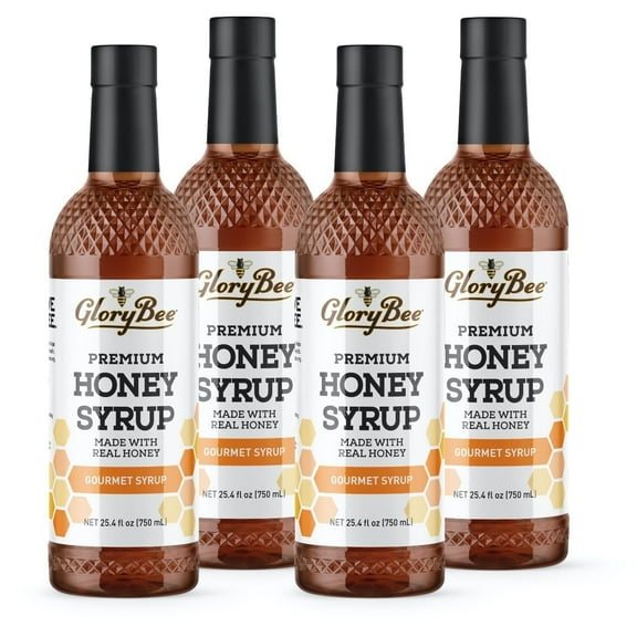 GloryBee Honey Syrup, 25.4 fl oz Bottles, Pack of 4