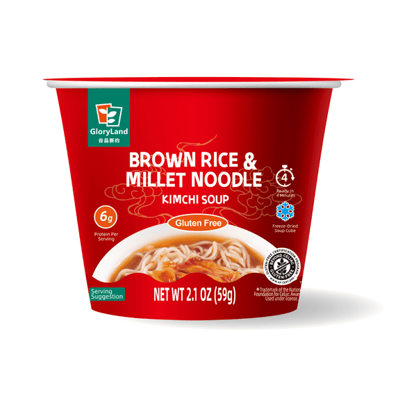 GloryLand Brown Rice & Millet Noodle Kimchi Soup 6-Pack