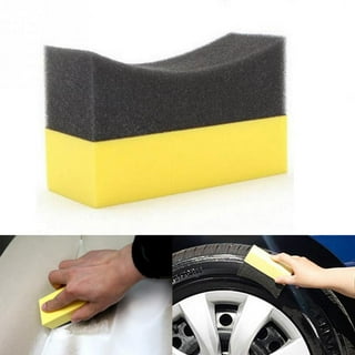 HYDa Tire Shine Applicator Arc Design Wear-resistant Sponge Car Tire  Cleaning Brush with Long Handle for Car Tire 