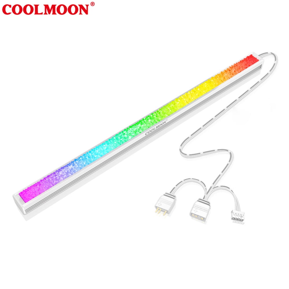 Glorysunshine Coolmoon ARGB LED Strip Light with 5V 3Pin Small 4Pin Header Changing Light Speed DIY Lamp Bar Light Strip for PC Computer Case Chassis