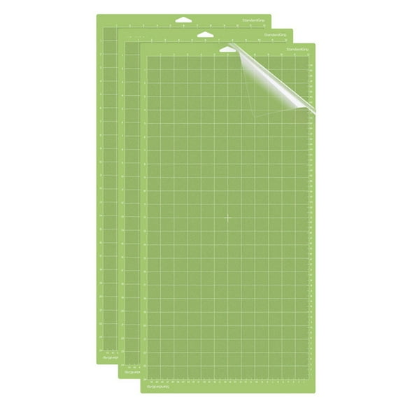 GlorySunshine Cutting Mats 3 Variety Adhesive(Strong/Standard /Light Grip)Non-Slip Square Cutting Mats 12x24 inches , 3 Packs Green