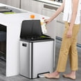 thumbnail image 1 of GlorySunshine Dual Trash Can ,30L (15L+15L)  Square Stainless Steel Classified Garbage Can,  Garbage Can  for Home Kitchen, 1 of 7