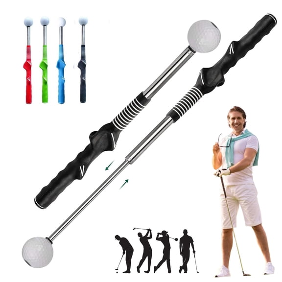 Gloryboom Telescopic Club, Golf Swing Trainer with Click Feedback, Grip Aid for Tempo, Power & Chipping Practice, For Left & Right-Handed Golfers