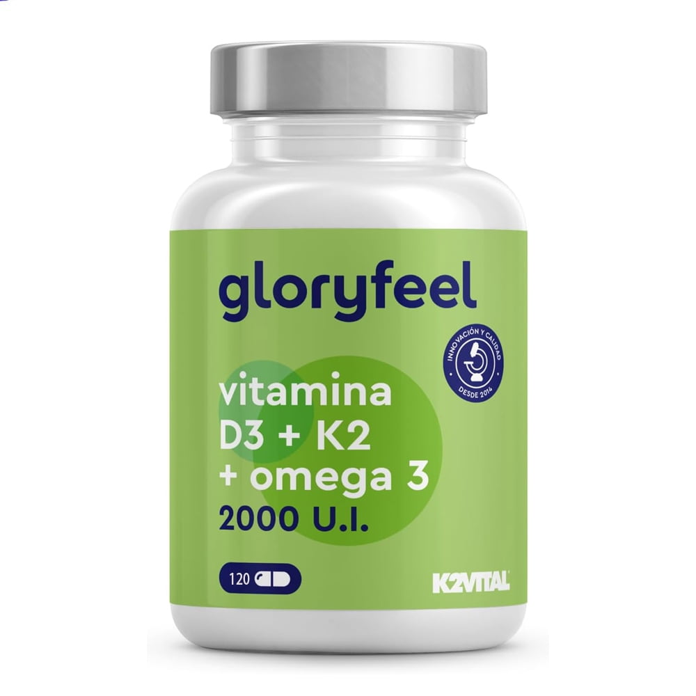 Gloryfeel Vitamin D3 + K2 + Omega 3 – Daily Pill Organizer Case, 120 Slots
