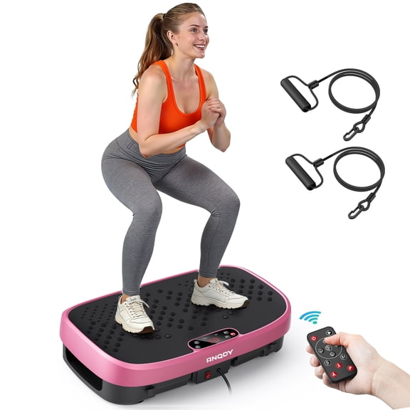 Anqdy Vibrating Platform Exercise Machines Magnetic Acupoints Full Body with LCD Display Pink 1-Count