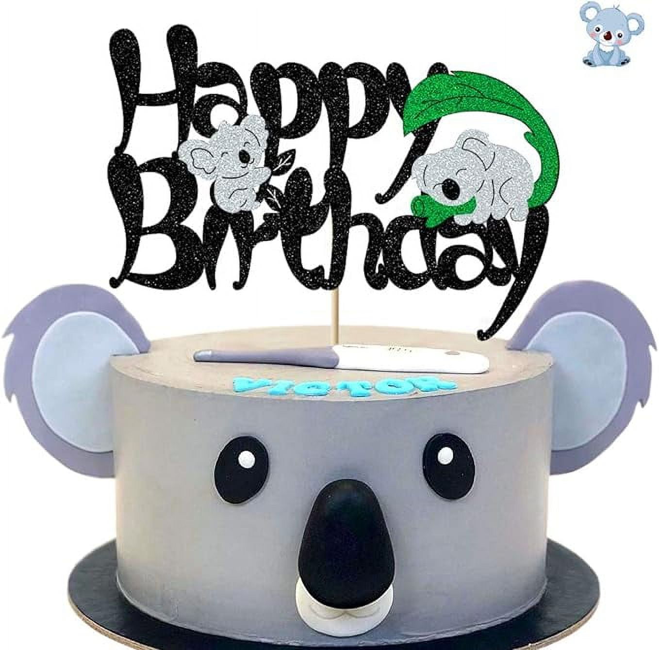 Glorymoment Koala Cake Topper Birthday, Glitter Happy Birthday