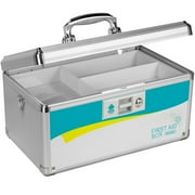 Glosen Aluminium Alloy Medicine Key Lock Box, 14in  Medicine Storage Box Silver