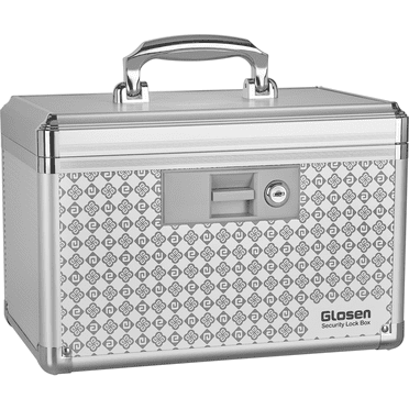 Glosen Aluminum Alloy Personal Items Storage Lock Box, Silver