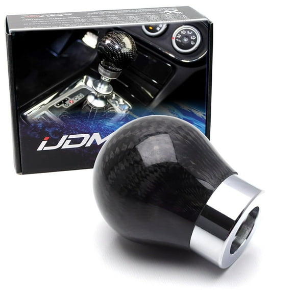 Gloss Black 2-Inch Real/Genuine Carbon Fiber Shift Knob Ball For Most 8mm 10mm 12mm M8 M10 M12 1.25 1.50 1.75 Threadings
