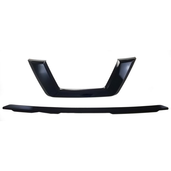 Gloss Black ABS Grille Overlays 2Pc Fits Nissan Rogue 2018-2020 ABS6491BLK