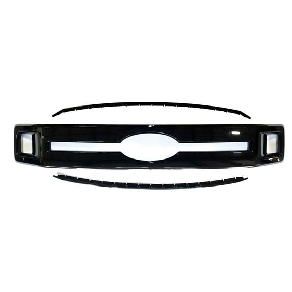 Gloss Black ABS Grille Overlays 3Pc Fits Ford F-150 2018-2020 ABS6475BLK