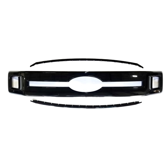 Gloss Black ABS Grille Overlays 3Pc Fits Ford F-150 2018-2020 ABS6475BLK