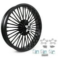 thumbnail image 1 of Gloss Black Fat Spoke 21x3.5 Front Wheel Rim Dual Disc for Harley Electra Glide FLHT Road King, 1 of 5