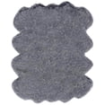 thumbnail image 1 of Gloss Black Faux Fur Acrylic and Polyester Area Rug, 1 of 4