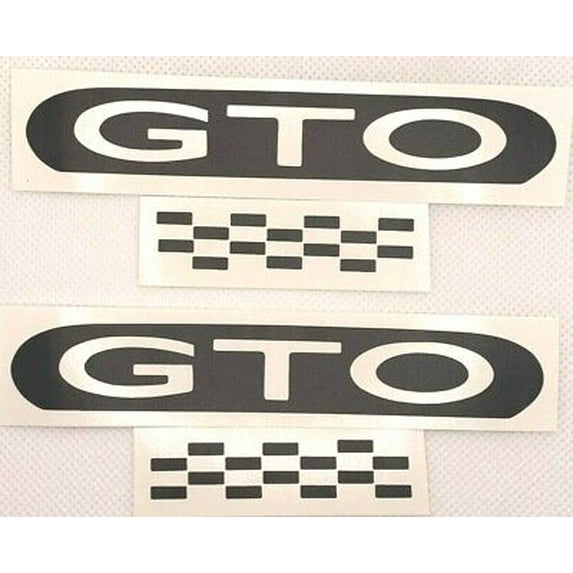 Gloss Black Fender Emblem Lettering Overlay Decal Set 2004-2005 Pontiac GTO