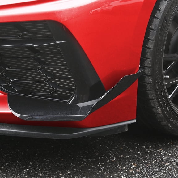 Gloss Black Front Bumper Side Canards Air Vent Fin For Corvette C8 Z51 2020-2025