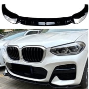 Gloss Black Front Bumper Spoiler Lip Kit For BMW X3 G01 X4 G02 M Sport 2018-2021