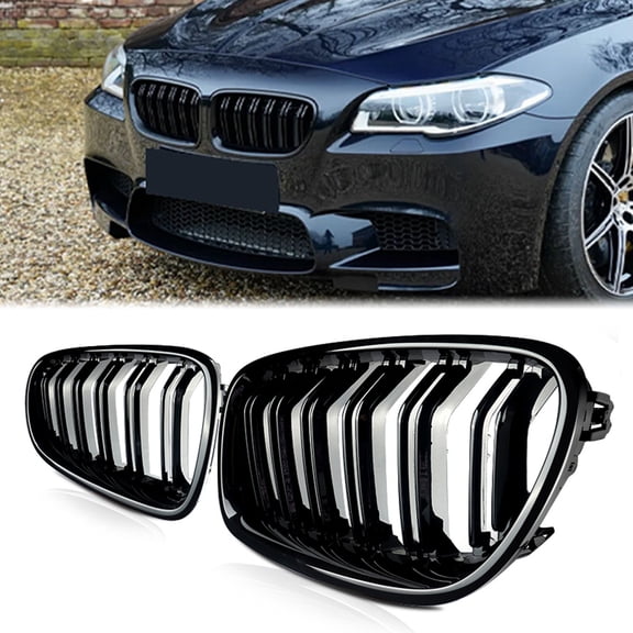Gloss Black Front Kidney Grill For 2011-2016 BMW 5 Series F10 F11 528i 535i 550i M5 Style Grille