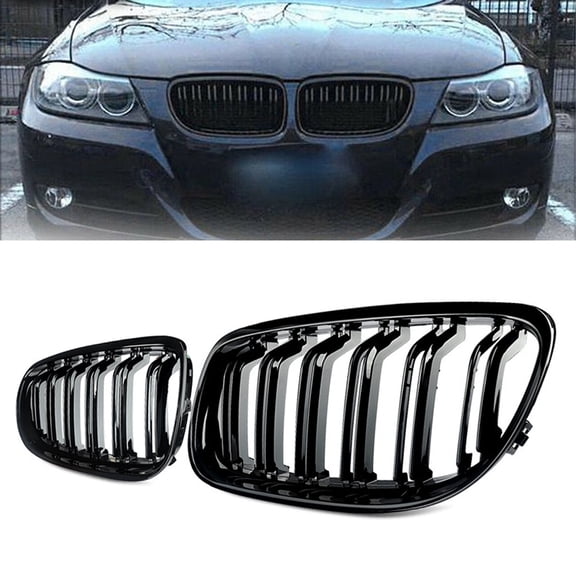 Gloss Black Front Kidney Grille Grill For BMW 3-Series E90 E91 2009-2011 328i 335i