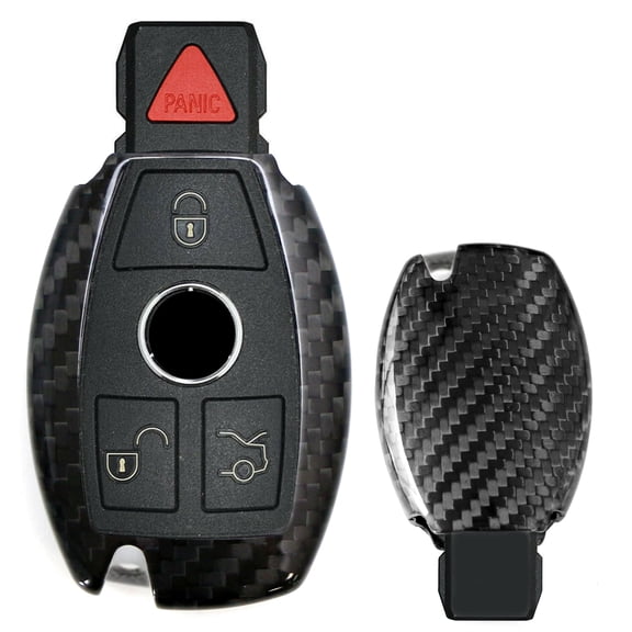 Gloss Black Real Carbon Fiber Key Fob Protective Cover For Mercedes C E S M CLA CLS CLK GLK GLA GLC GLE GL SL Class Remote Smart Key
