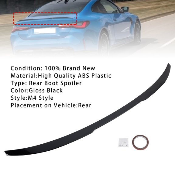 Gloss Black Rear Boot Spoiler For BMW 4 Series G22 G82 Coupe 2020+ M4 Style