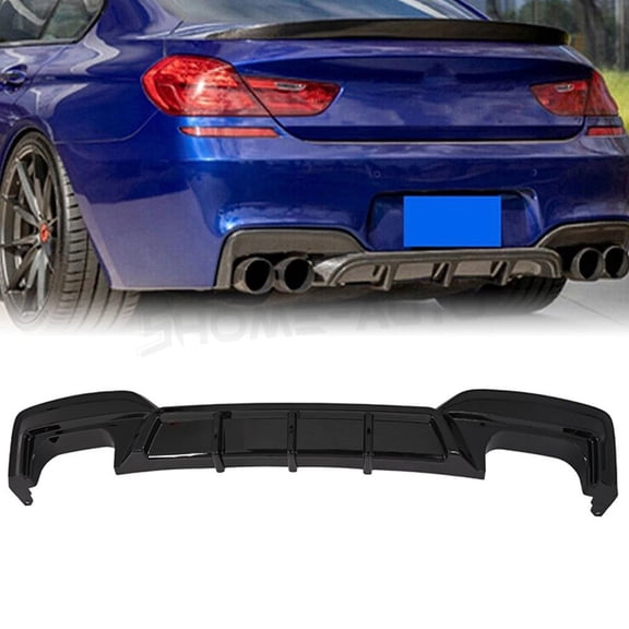 Gloss Black Rear Bumper Lip Diffuser ABS Plastic For BMW F06 F12 F13 M6 640i 650i M Sport