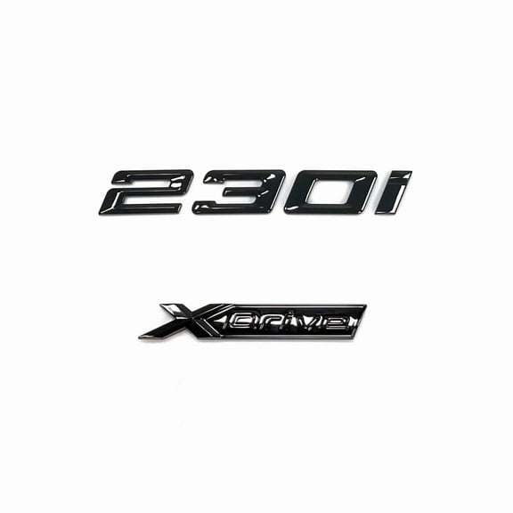Gloss Black Rear Trunk Emblem Badge Number Letter Decal 230i XDrive
