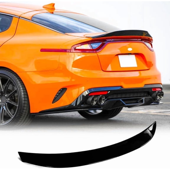 Gloss Black Rear Trunk Spoiler Fits For Kia Stinger 2018-2023 Fiberglass Rear Wing Lip