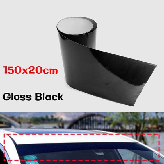 Gloss Black Sun Strip Car Windscreen Sunshade Sticker 150x20CM UV Protected Waterproof Vinyl Decal
