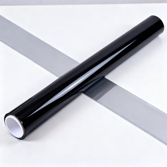 Gloss Black Vinyl Wrap, 58 x 60 Inches, TPH Self-Adhesive Film for Automotive Exterior Use
