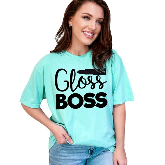 Gloss Boss Lipstick Inspired Graphic, Chalky Mint Comfort Colors T-Shirt, XL