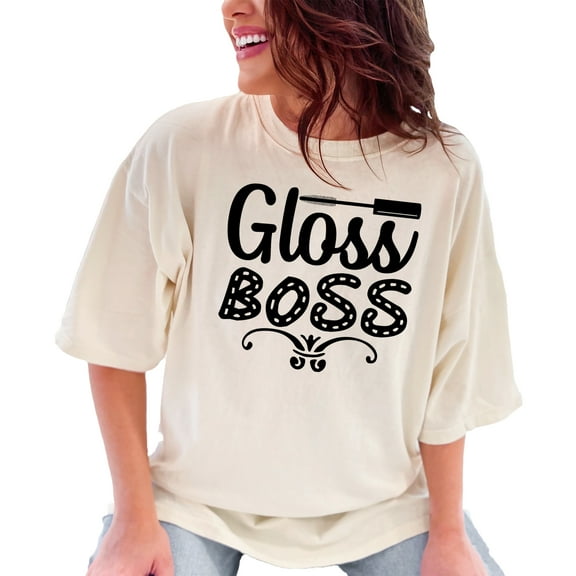 Gloss Boss Makeup Lover Cute, Ivory Comfort Colors T-Shirt, XL