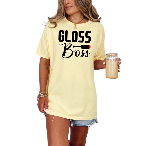 Gloss Boss Stylish Makeup Theme, Butter Comfort Colors T-Shirt, Medium