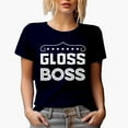 thumbnail image 1 of Gloss Boss, Title for Lip Gloss Lover, Beauty Themed Merch Gift for Makeup Artist or Lovers, Cosmetologists & Beauticians, Navy Blue T-Shirt, 2XL, 1 of 5