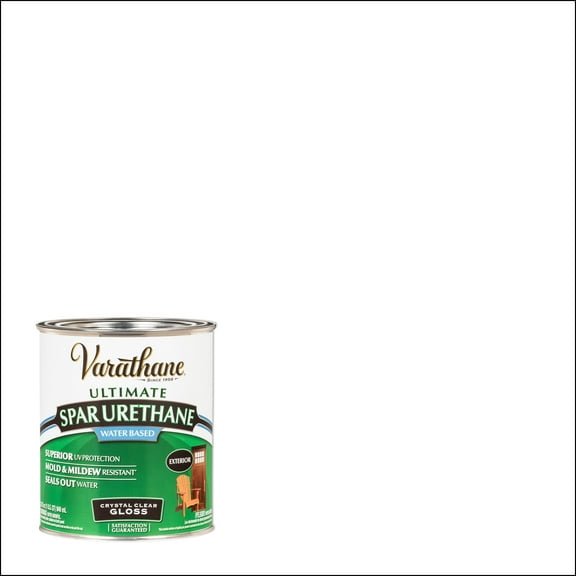 Gloss Clear, Varathane Exterior Wood Ultimate Spar Urethane Water-Based-250041H, Quart