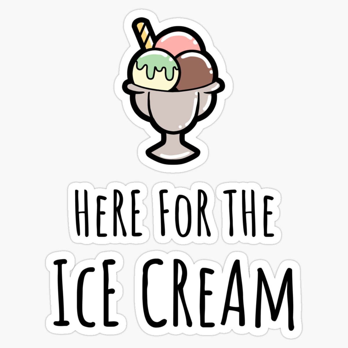 Gloss Dot Cute Desserts - Here For The Ice Cream Er, Phone Decal Water ...