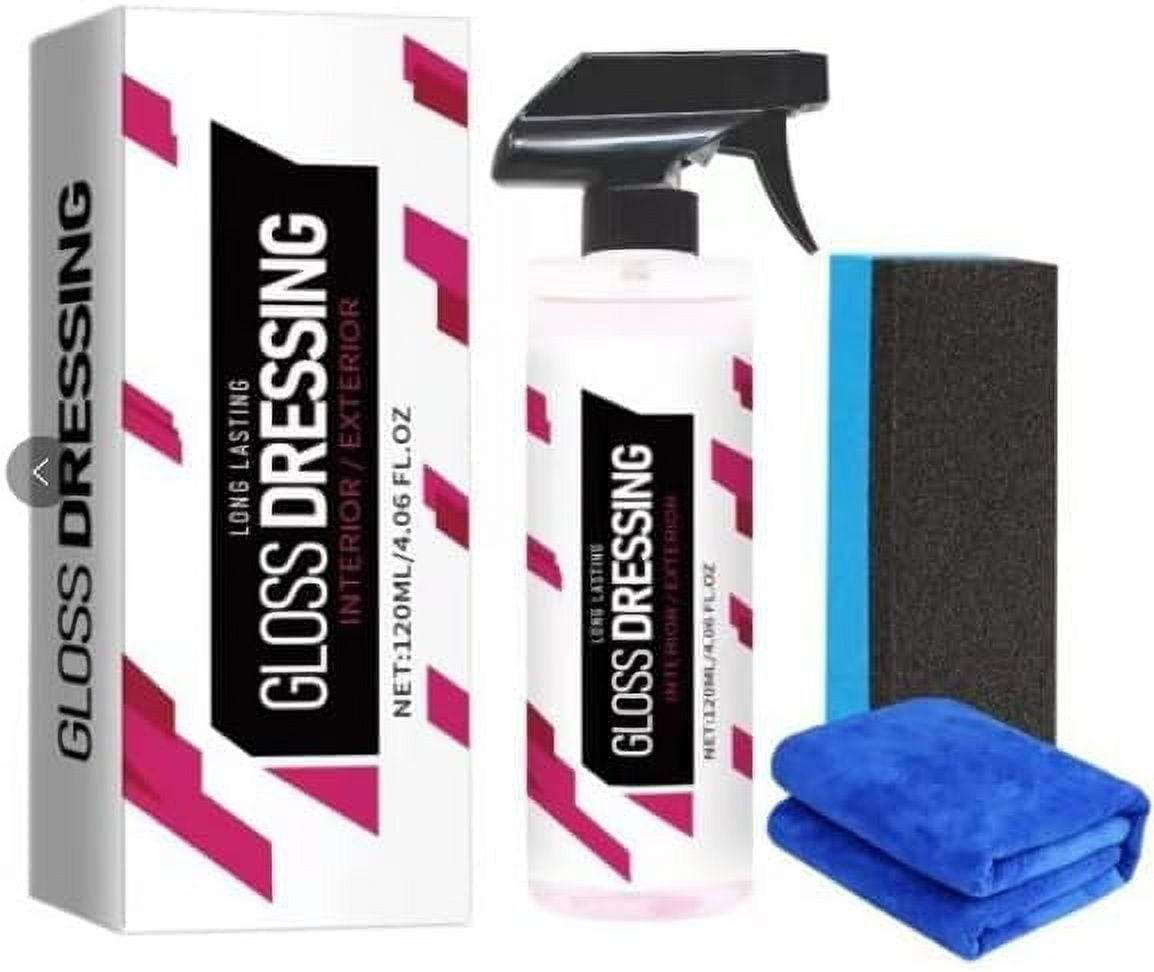 Gloss Dressing for Floor Mats, 120ml Gloss Dressing for Cars, Detailing Plastic Restorer for Cars, Car Interior Cleaner Black Trim Restorer, Non-greasy, Long Lasting Shine (1pcs)