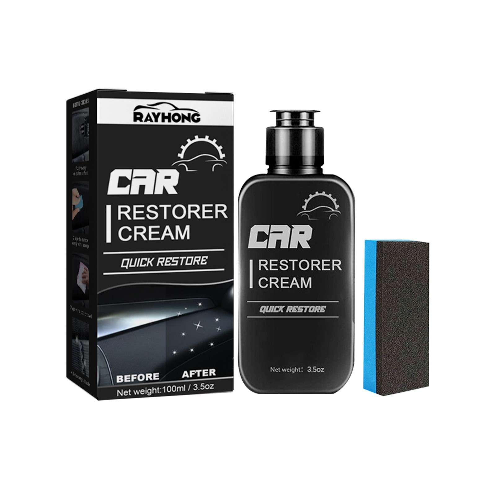 Gloss Dressing for Floor Mats, Gloss Dressing for Detailing, Gloss Dressing - Plastic, Plastic Restorer for Cars Ceramic Plastic Coating, Car Interior Cleaner - Restore Faded Plastics (2pc)