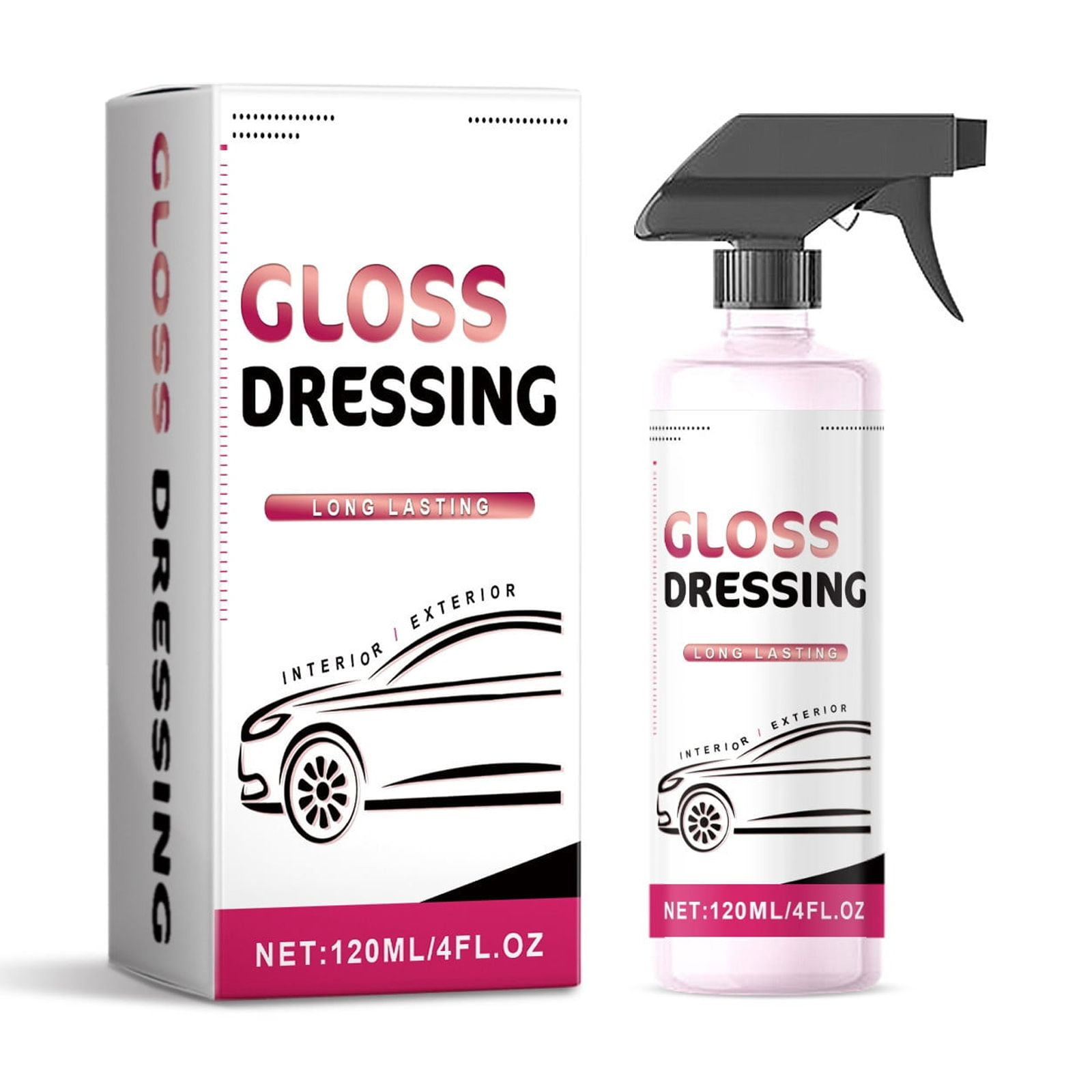 Gloss Dressing - Plastic, Exterior Detailer Car Spray Shine, Trim \u0026 Tire Dressing - Restore Faded Plastics, Plastic Restorer for Cars Ceramic Plastic Coating, Buff for Shine (1PC)