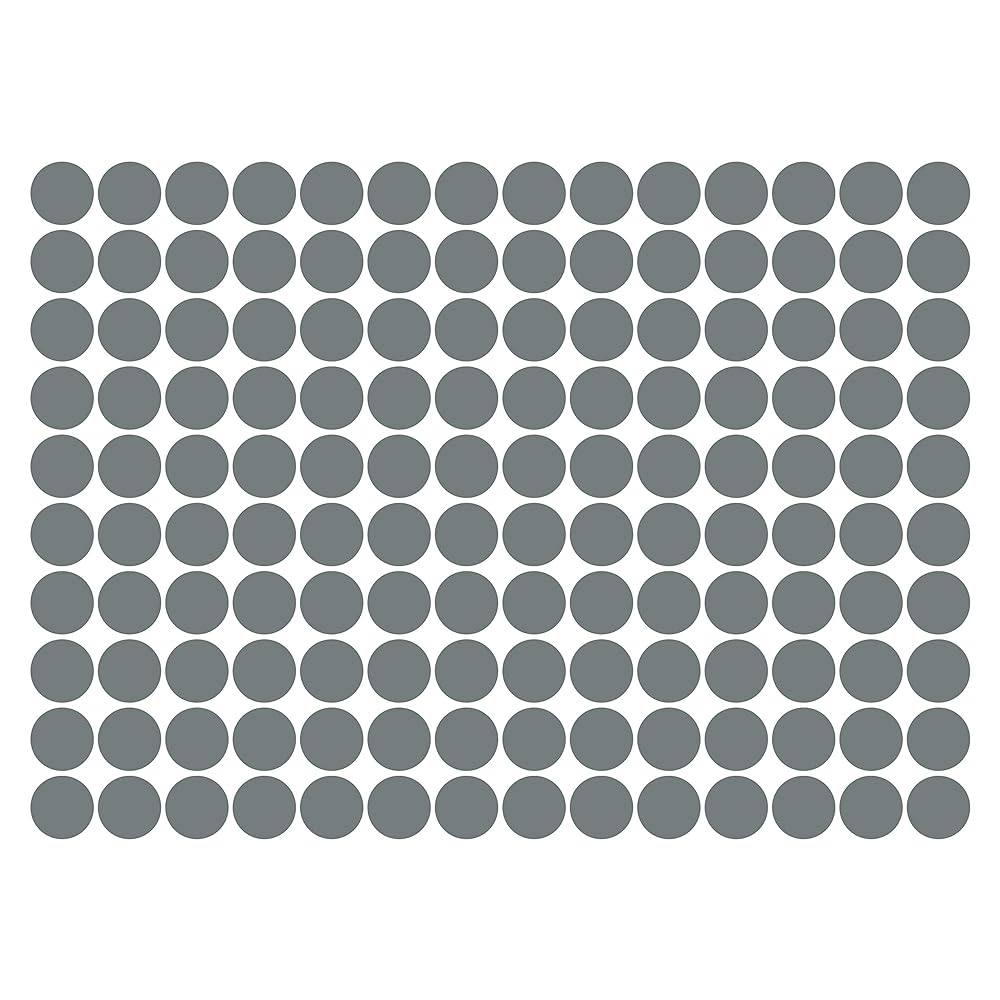 Gloss Grey 1 Inch Extra Small Dot Decal Vinyl Stickers Great For Floors, Ceilings, Walls, And