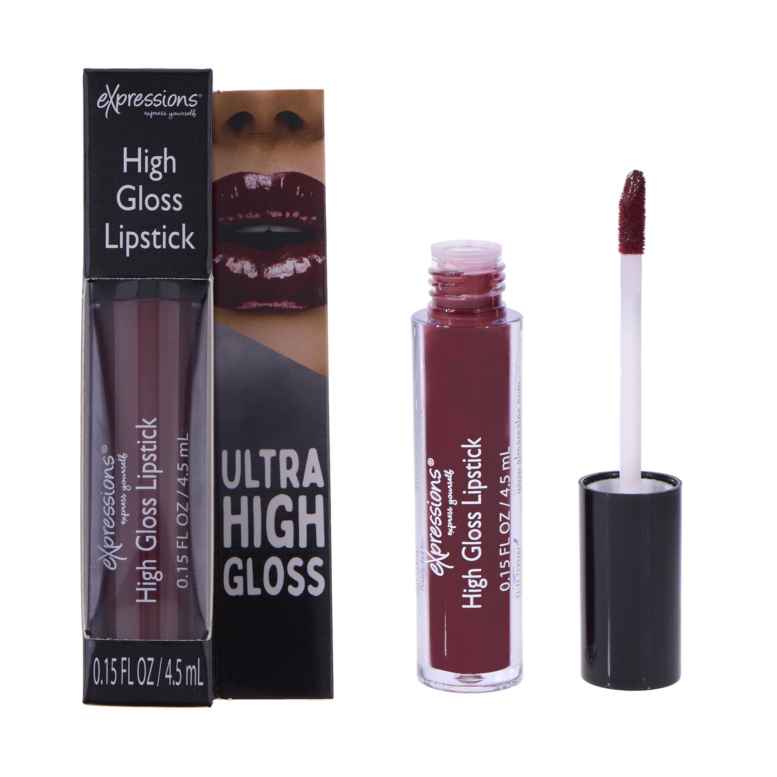 Expressions Ultra High Gloss Liquid Lipstick for Costume Makeup - Dark Red
