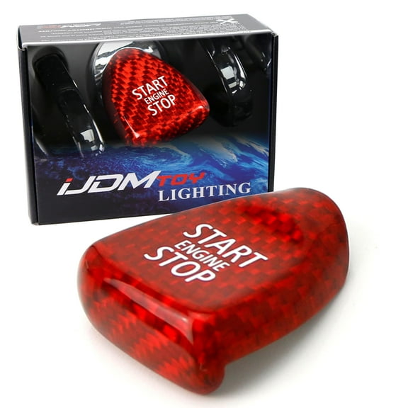 Gloss Red Real Carbon Fiber Keyless Engine Start/Stop Push Start Button Cover Trim For Mini Cooper F54 F55 F56 F60