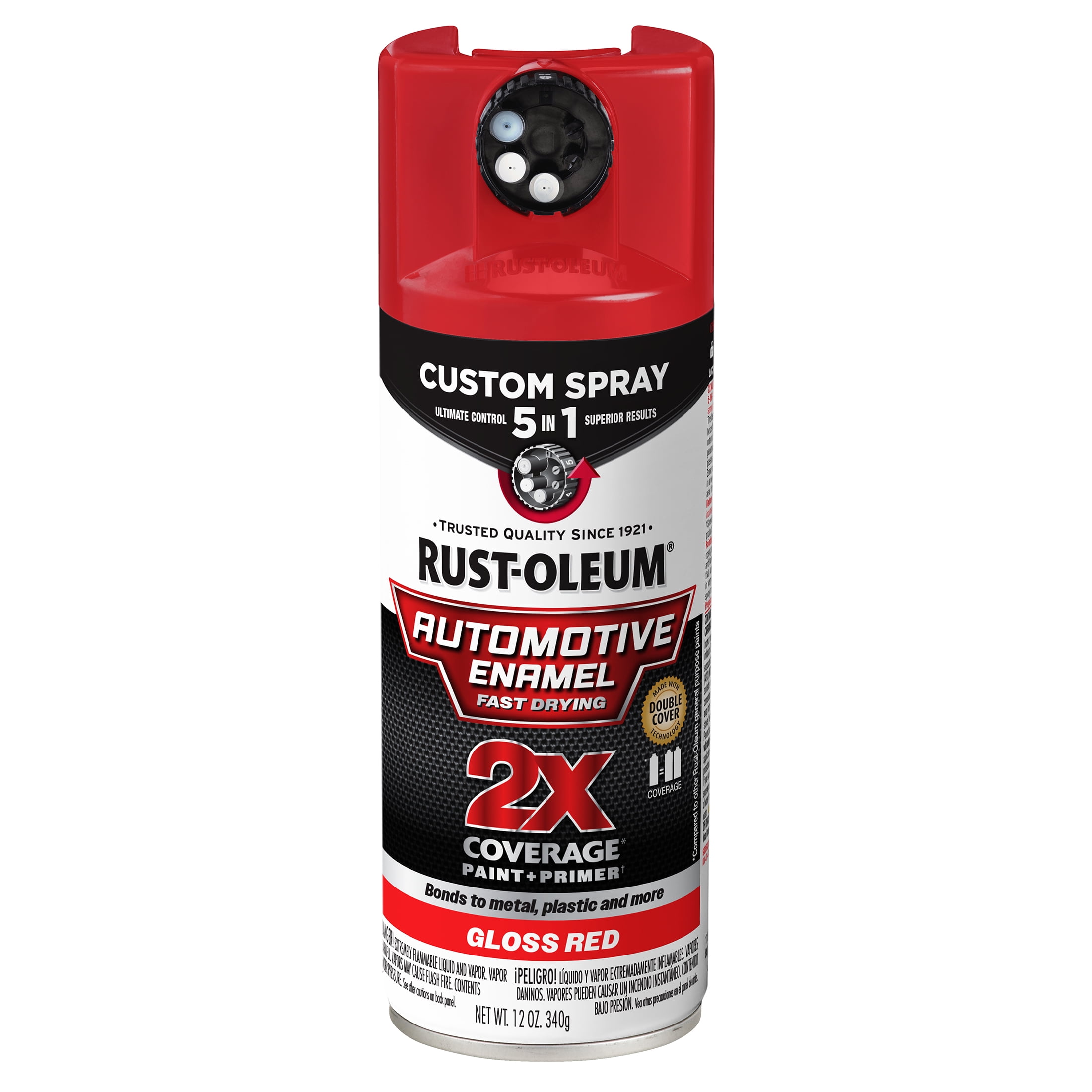 Gloss Red, Rust-Oleum 2X Automotive Enamel 5 in 1 Spray Paint, 12 oz, 394898