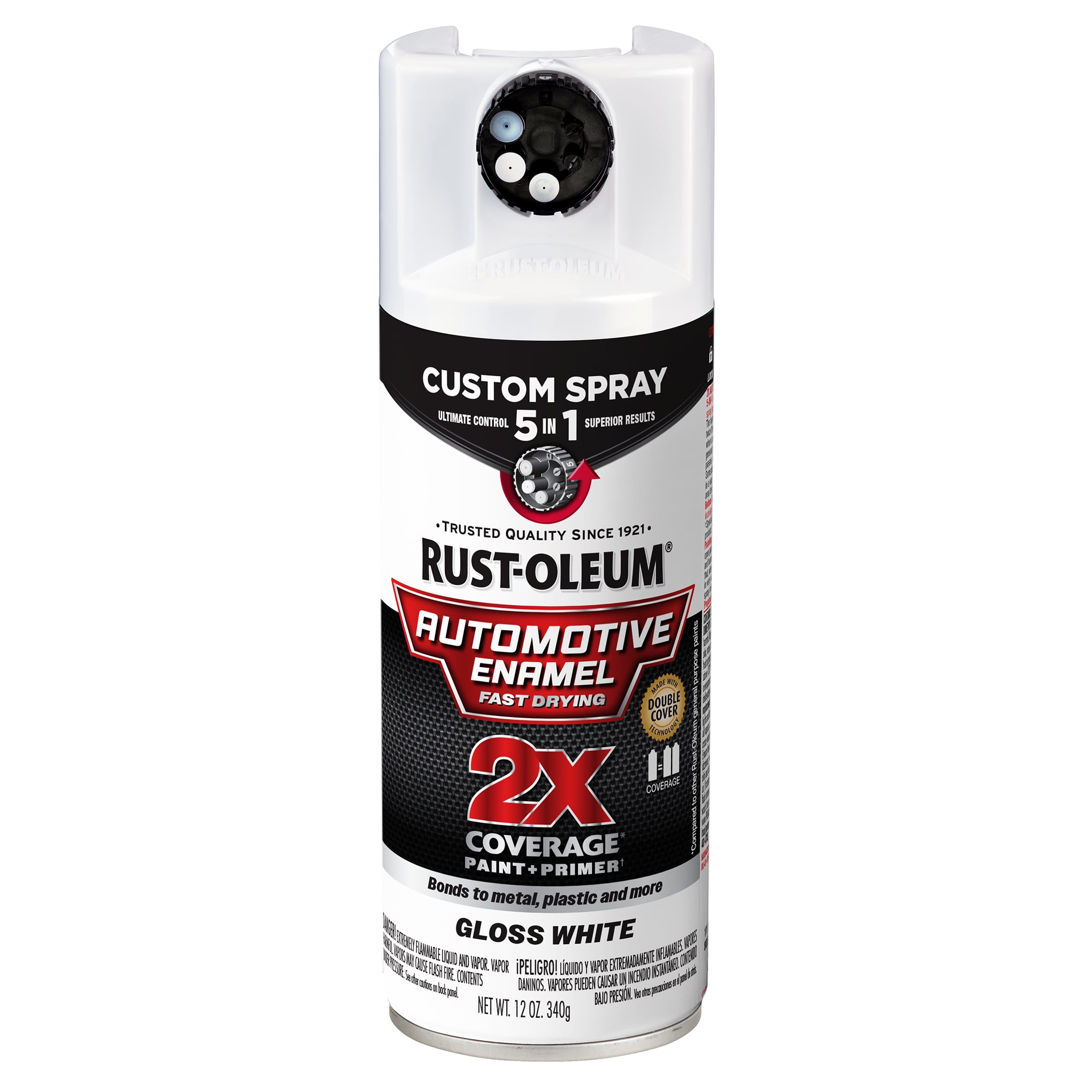 Gloss White, Rust-Oleum 2X Automotive Enamel 5 in 1 Spray Paint, 12 oz, 394894