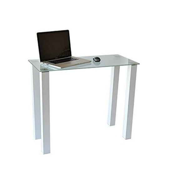 Gloss White Utility Desk or Utility Stand with Frosted Tempered Glass