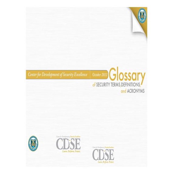 Glossary of Security Terms, Definitions and Acronyms