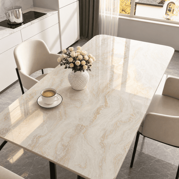 Glossy Beige/marble Contact Paper For Table Top Peel And Stick Countertops Granite Wallpaper Waterproof Sadhesive Wall Vinyl Roll Kitchen Bathroom 15.8x394 In