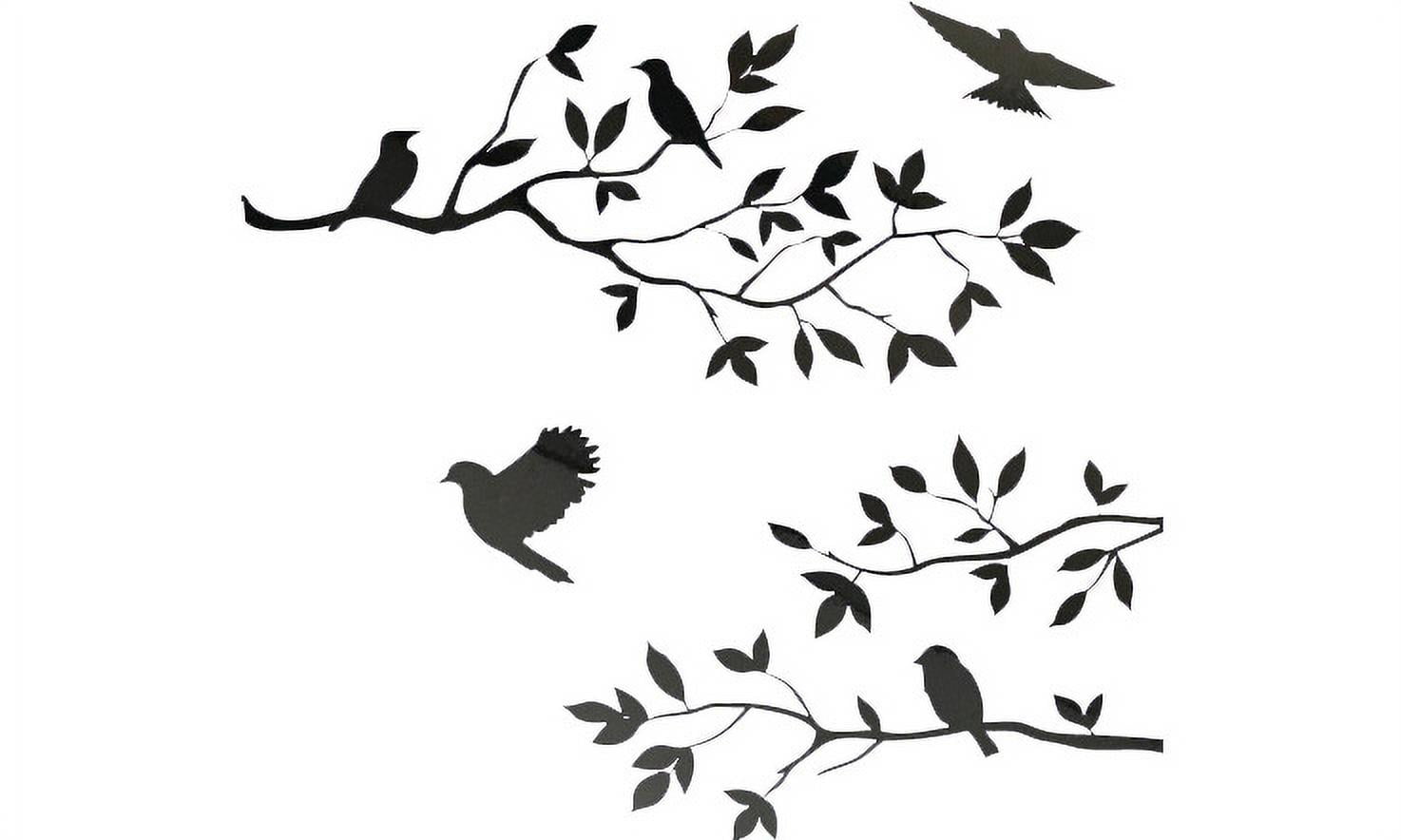 Black Vinyl Birds and Branches Wall Decal Art